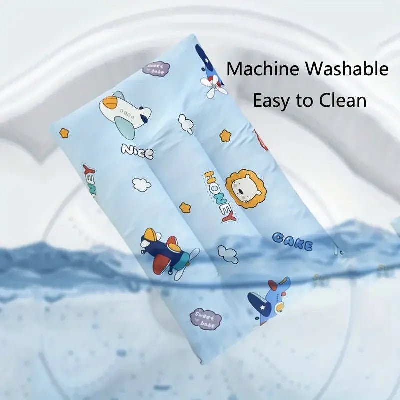 Reversible Baby Pillow with Cartoon Animal Patterns