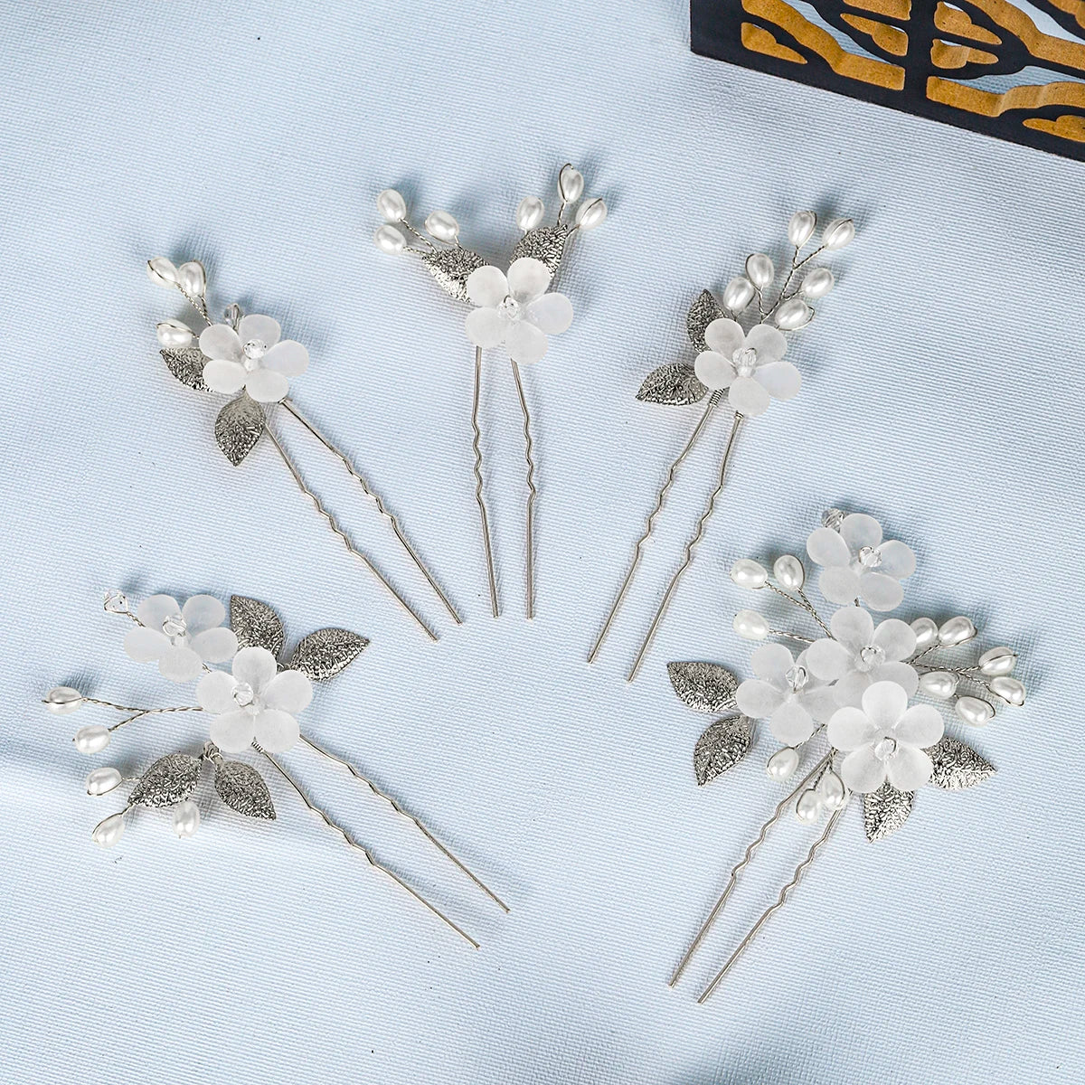 Elegant Floral Hair Stick — Pearl Flower Hairpin for Weddings & Parties