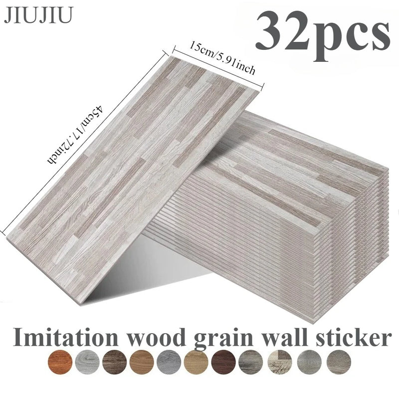 3D Self-Adhesive Wood Grain Wall Stickers