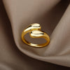 Waterproof Stainless Steel Ring with 18k Gold Plating