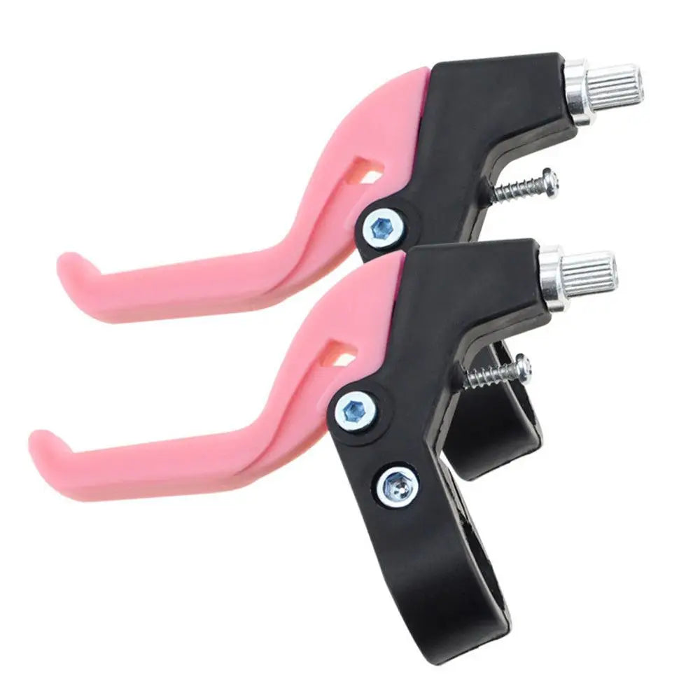 Pink and black universal bike V-brake levers with ergonomic grips