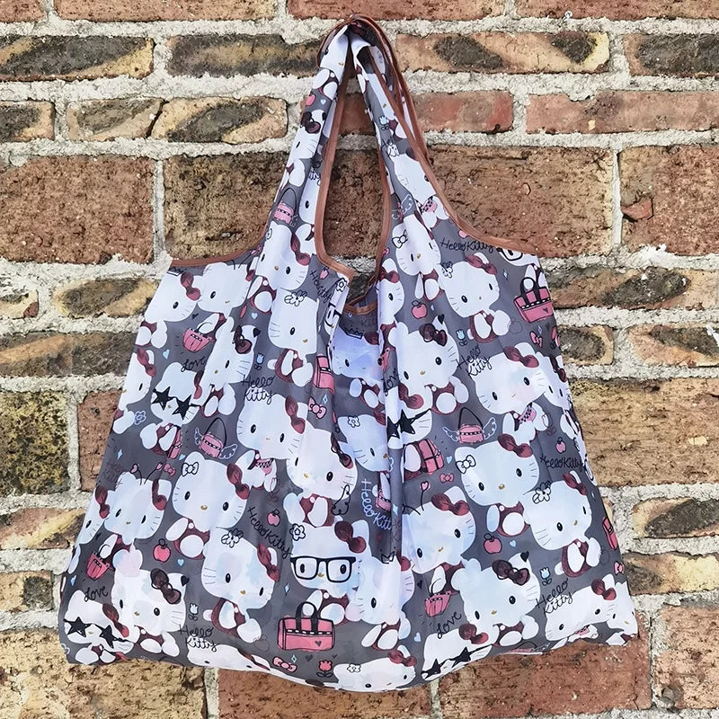 Foldable Eco-Friendly Shopping Bag with Cartoon Print