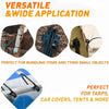 Heavy-duty elastic bungee cords with ball ends used for bundling items and tying tarps, tents, and car covers