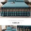 Gold Embroidered Lace Bed Skirt with Heart Pattern