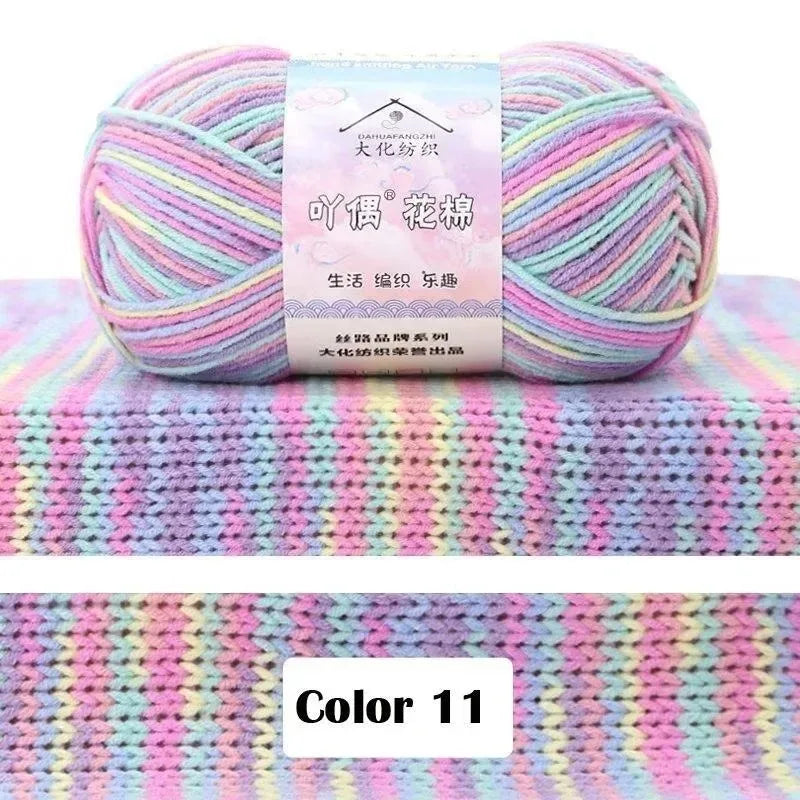 Combed Cotton Blend Gradient Yarn – 4-Ply, 50g Balls