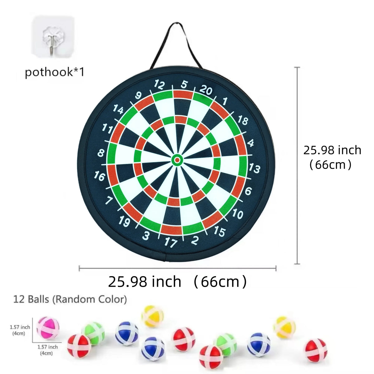 Sticky Ball Dart Board Set for Kids – Double-Sided Educational Family Game