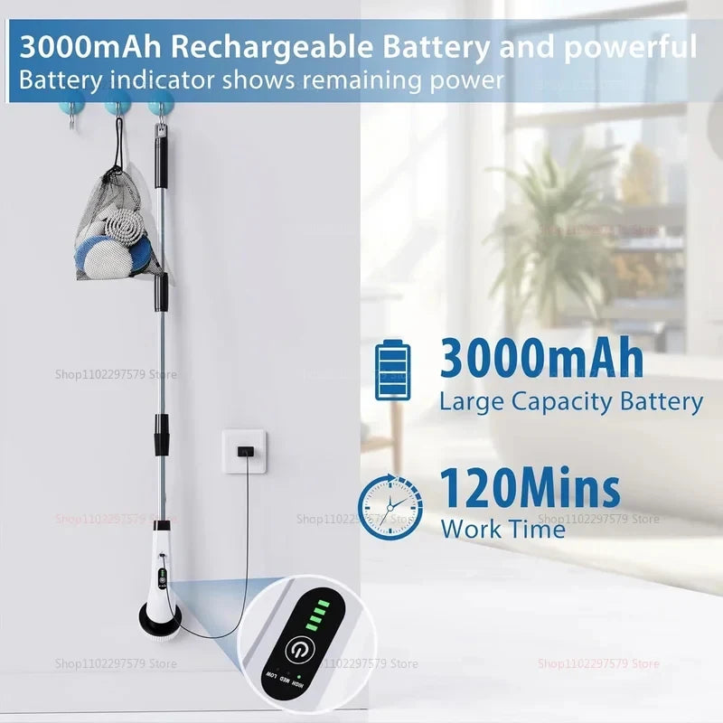 فرشاة كهربائية دوارة لاسلكية مع شاشة عرض LED