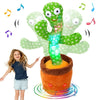 A green dancing cactus plush toy with musical notes floating around it, standing in an orange pot.