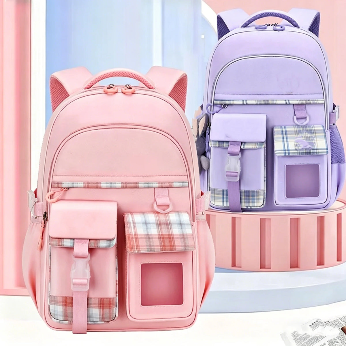 Spinal Protection Waterproof School Backpack for Girls