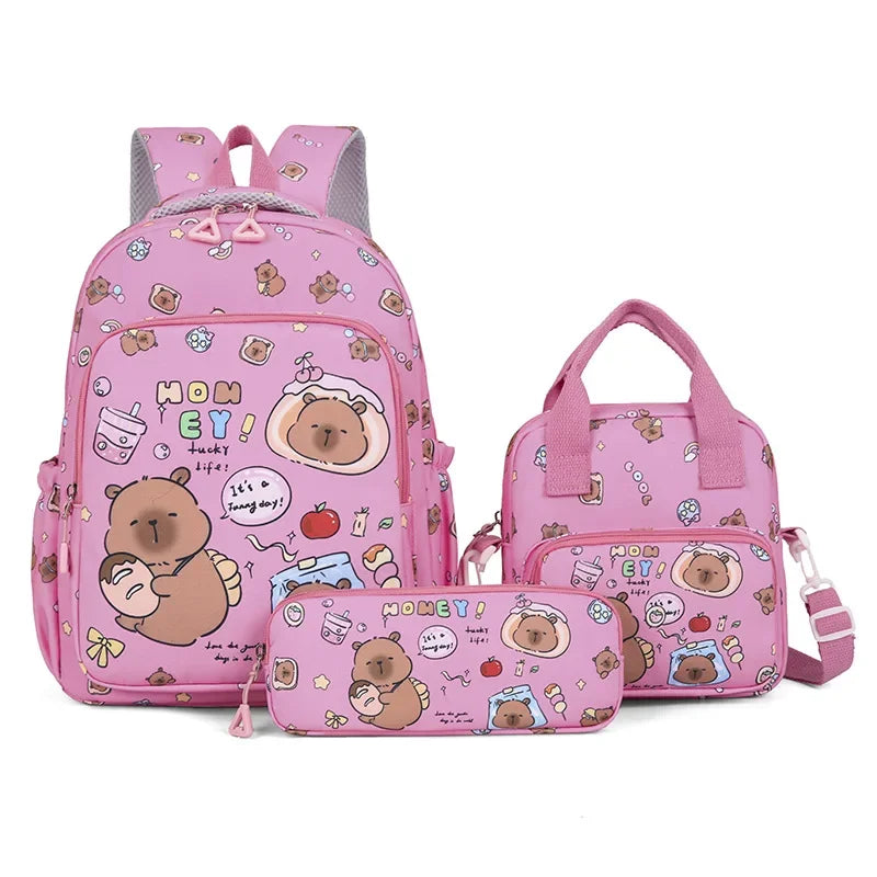 Capybara Cartoon Backpack Set for Kids