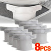 Eight white invisible bedsheet corner tightener clips for non-slip mattress and sofa cover holders
