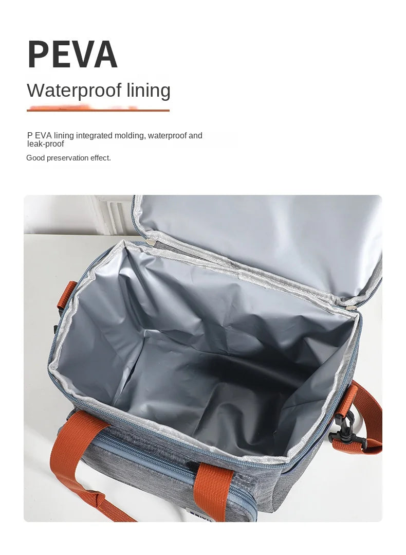 Insulated Double-Decker Lunch Bag with Leakproof Lining
