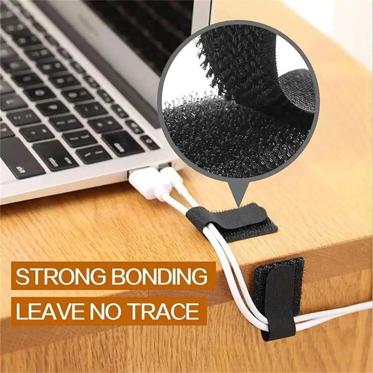 Reusable Self-Adhesive Cable Ties for Desk and Home Organization