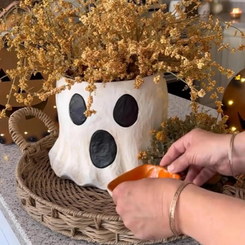 Ghost Halloween Planter Vase – Cute Ceramic Ghost Decor for Home