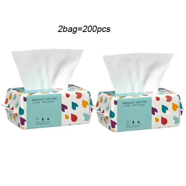 100% Cotton Disposable Face Towels – Soft & Thick Cleansing Wipes for Skincare