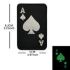 Black embroidered patch featuring the Ace of Spades, three of Spades, and Jack of Spades symbols.