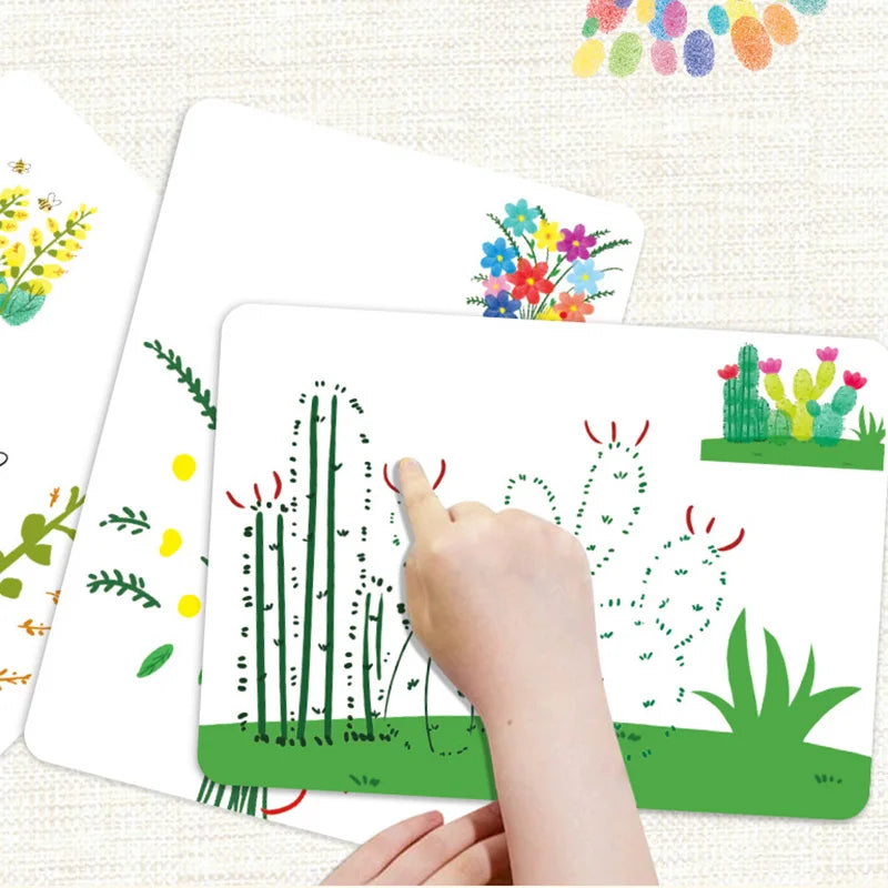 Kids Finger Paint Art Set with Stencils
