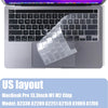 Ultra-thin silicone keyboard cover for a MacBook Pro showing the keyboard and trackpad area.