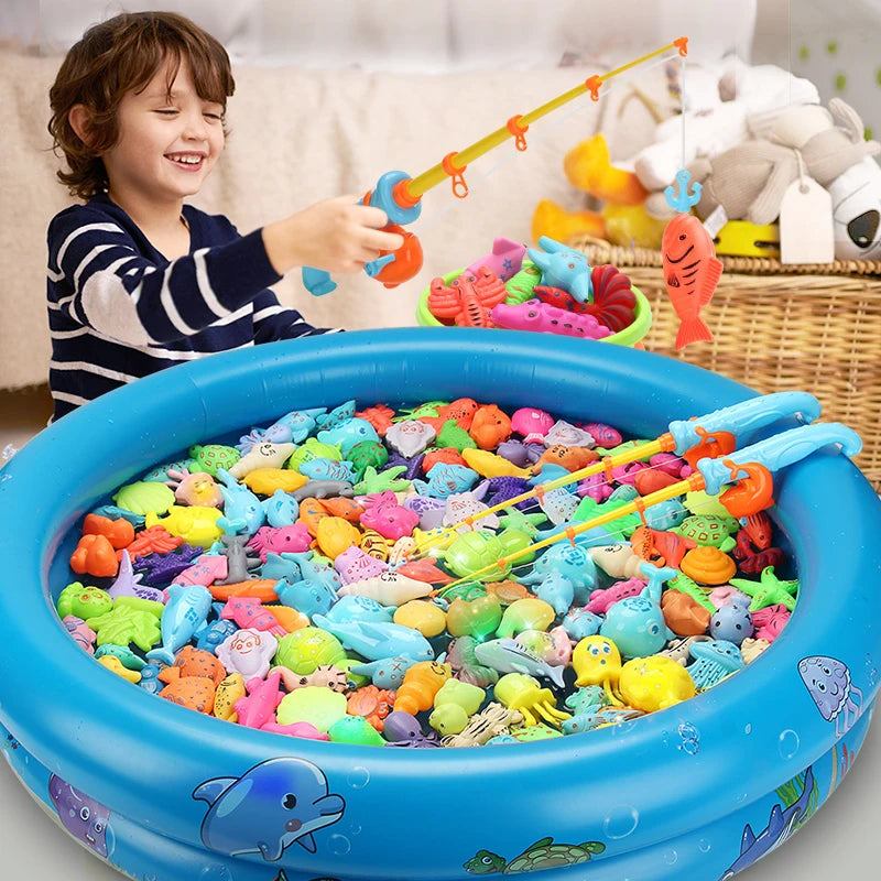 Magnetic Fishing Game Set with Inflatable Pool