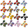 A collection of ten magic flying butterfly wind-up toys in various colors and designs.
