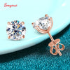 Pendientes de Moissanite en Oro Rosa y Plata de Ley