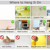 Guide showing where to hang self-adhesive pink marble wallpaper on various surfaces like walls, tiles, windows, and surfaces 