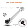 Compact 2-in-1 Ratchet Wrench with Socket and Bit Drives