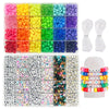 A large assortment of colorful pony beads and letter beads for crafting bracelets