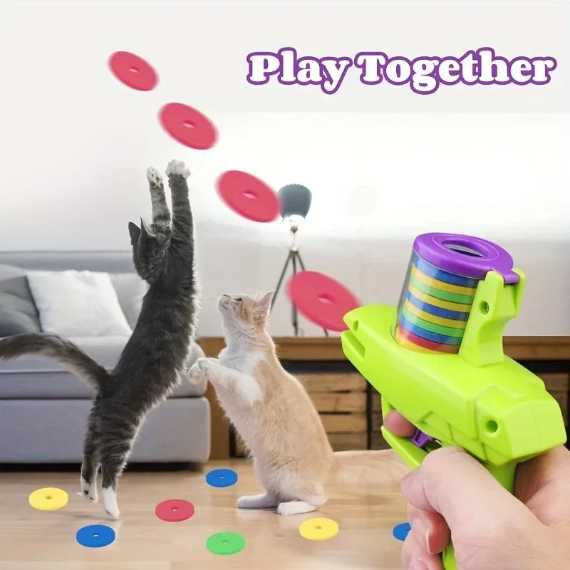 Interactive Cat Toy Launcher with Flying Discs