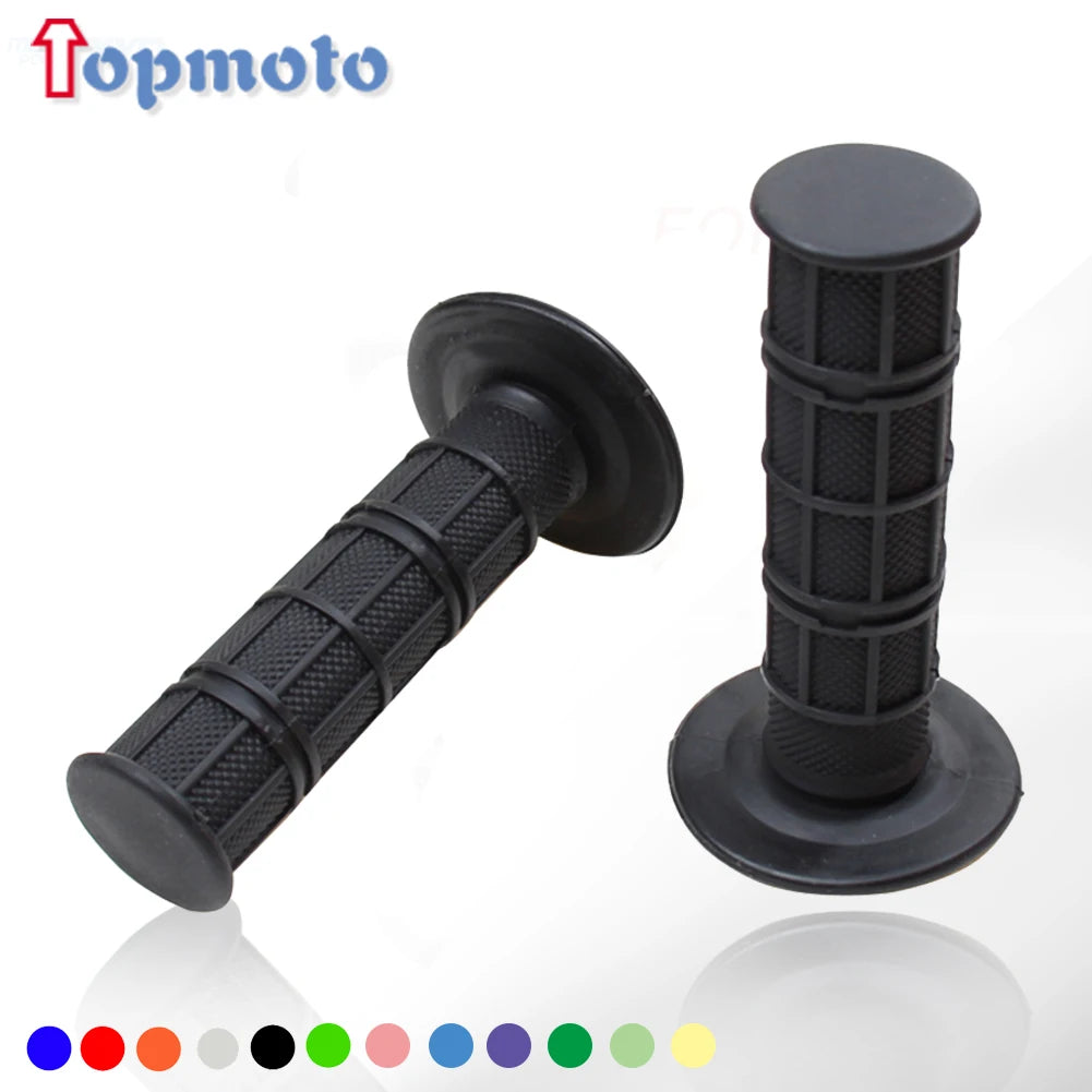 Poignées de guidon en silicone noir avec diverses options de couleurs sur fond blanc
