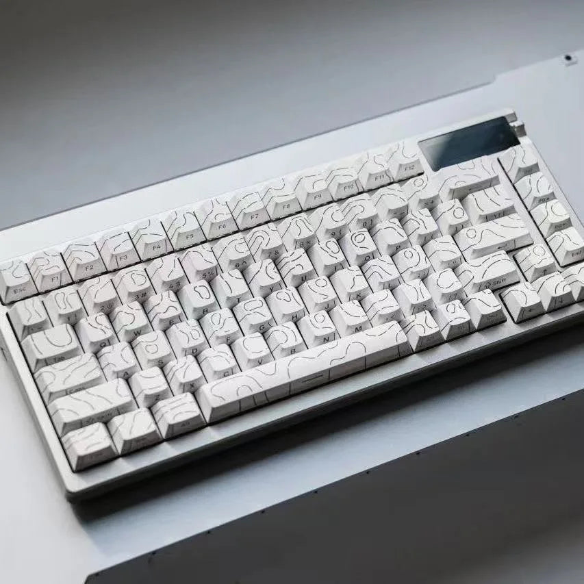 Contour Lines Keycap Set - Cherry Profile PBT, Side-Lit for Mechanical Keyboards