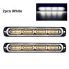 Two white LED strobe warning light bars shown in different finishes.