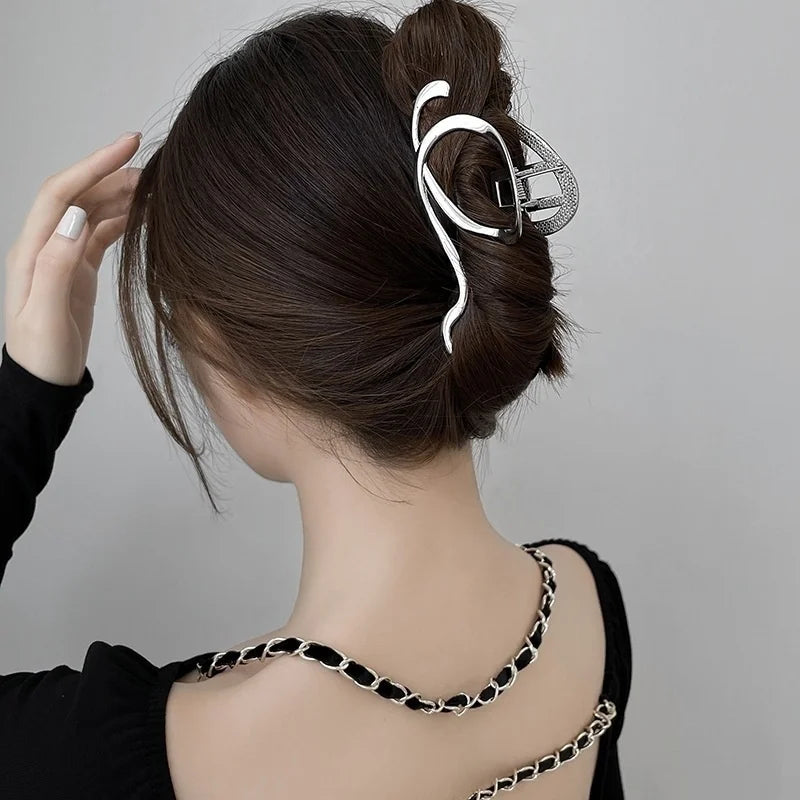 Gold S-Shaped Metal Hair Claw