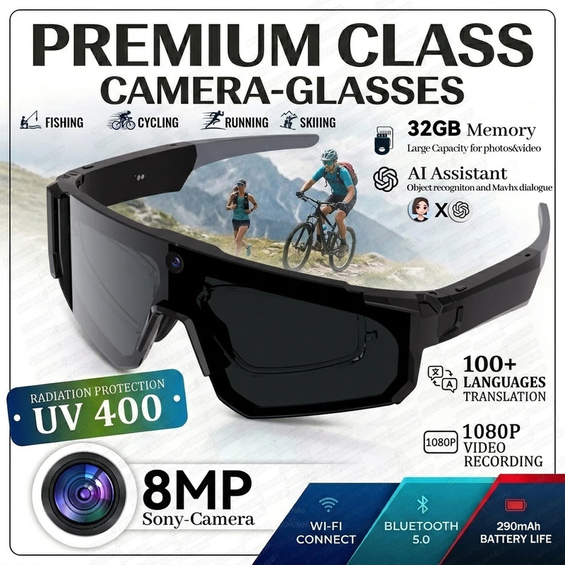 Smart Audio Glasses with 4K Camera & AI Assistant