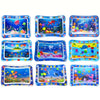 A set of colorful inflatable baby water play mats featuring underwater scenes and floating toys.