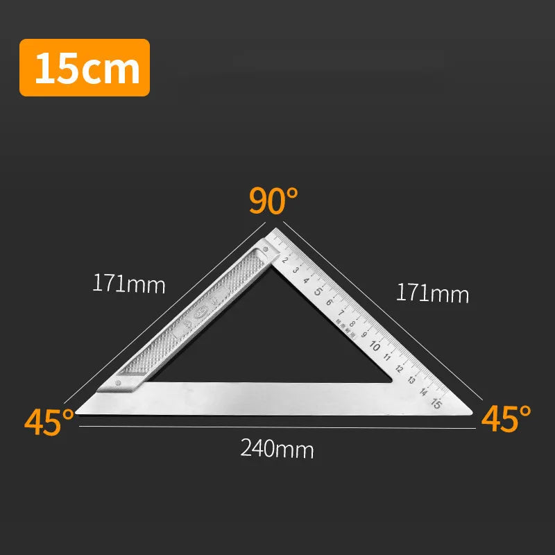 Aluminum Alloy 90-Degree Square Ruler for Woodworking