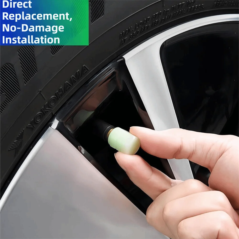 Glow-in-the-Dark Tire Valve Caps (8-Pack)