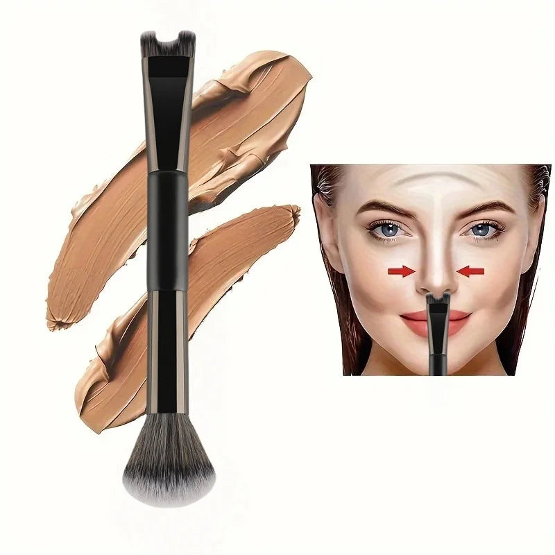 U-Shaped Nose Contour Brush with Dual-End Design