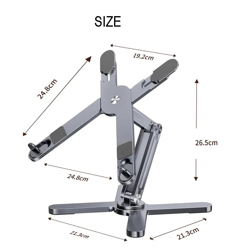 Foldable Aluminum Laptop Stand with 360° Rotation