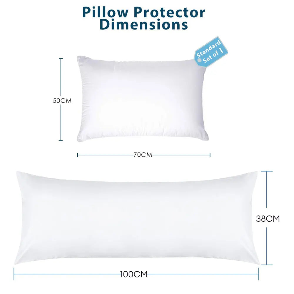 Waterproof Zippered Bolster Pillow Protector Cover - 38x100cm