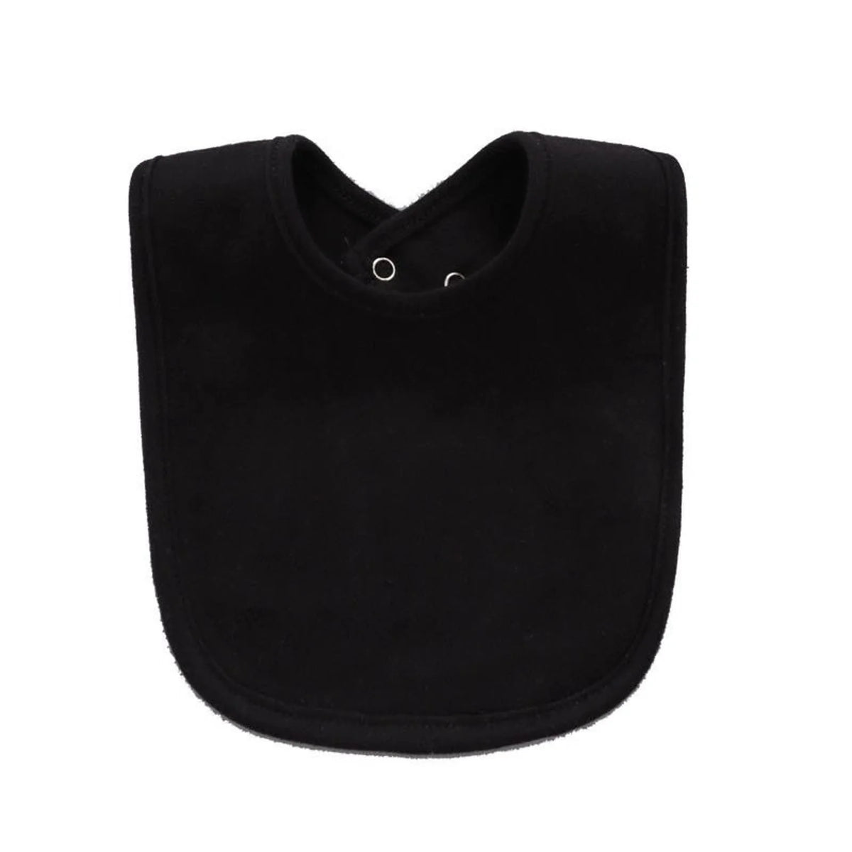A black soft cotton baby bib with an absorbent saliva towel.