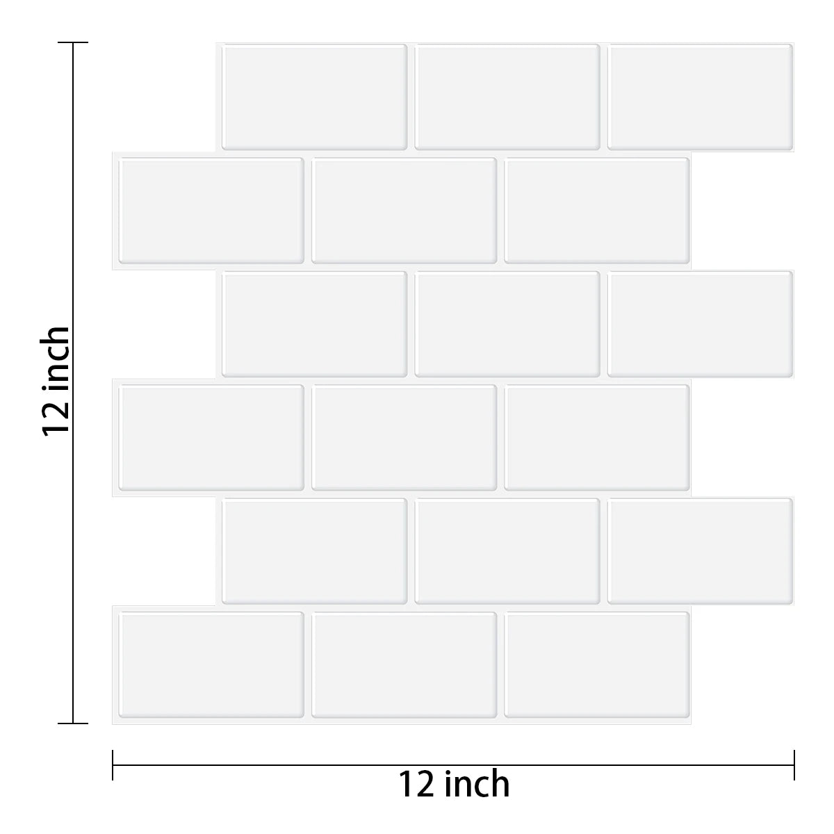 A rectangular grid of white self-adhesive tile stickers for kitchen and bathroom decoration.