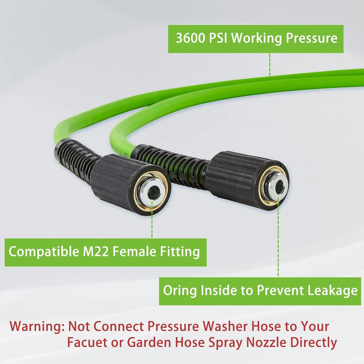 50FT Kink-Resistant Pressure Washer Hose