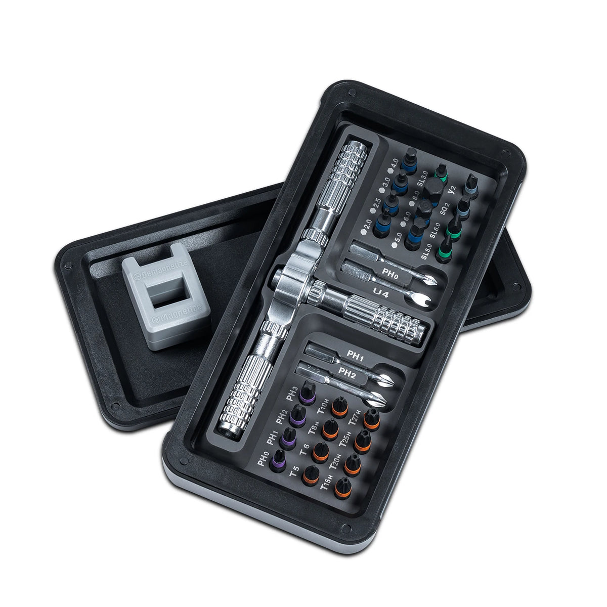 Gearless Ratchet Screwdriver Set with Magnetic S2 Steel Bits