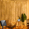 Solar-Powered LED Curtain String Lights