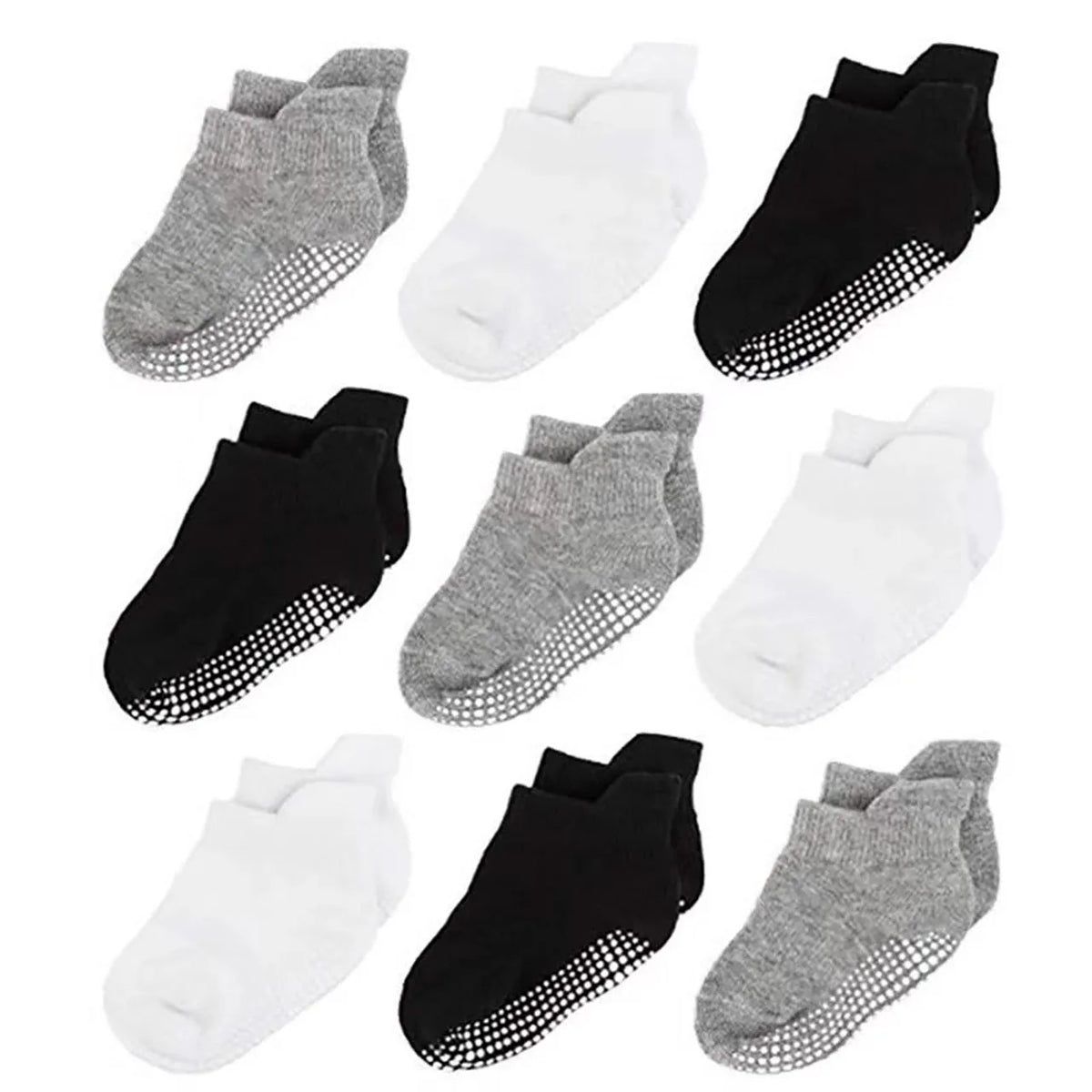 Baby Cotton Anti-Slip Socks (6-Pack) for Toddlers