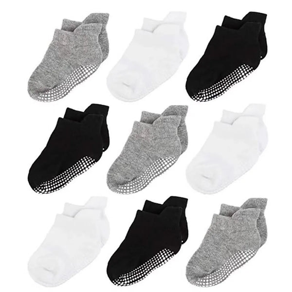 Baby Cotton Anti-Slip Socks (6-Pack) for Toddlers