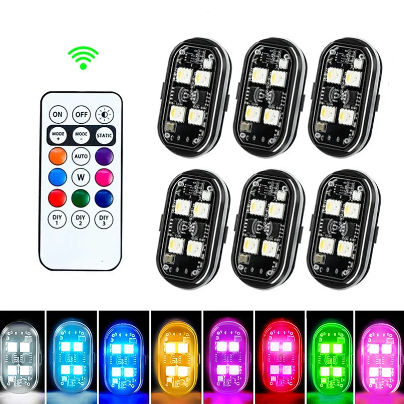 Wireless RGB Strobe Warning Light with USB Charging