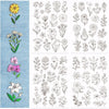 Pre-Printed Water-Soluble Embroidery Stabilizer Sheets with Floral & Letter Patterns