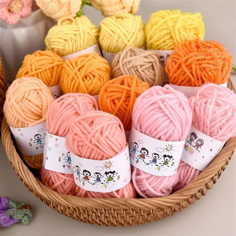 Set de Hilo de Fibra Acrílica de 12 Colores